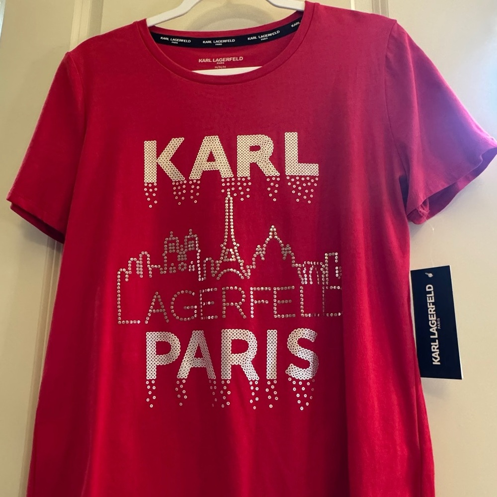 Karl Lagerfeld Red Short Sleeve Tee